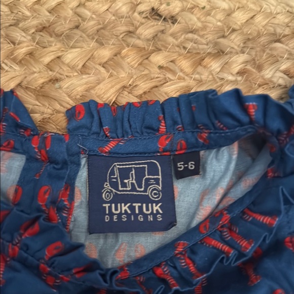 Blue and Red Lobster Print Ruffled Sundress Sz 5/6 - Picture 2 of 5